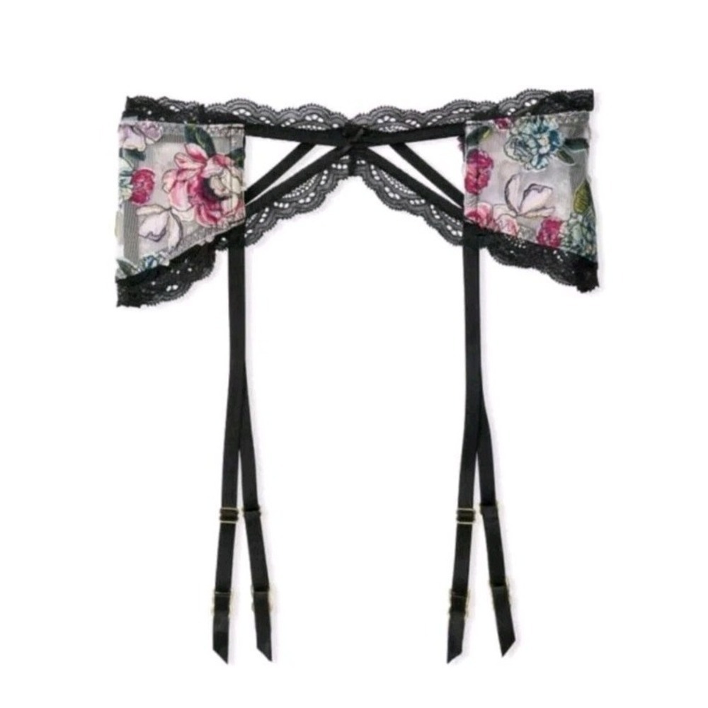 Victoria's Secret Very Sexy Floral Lace Garter Belt Lingerie XS S NWT